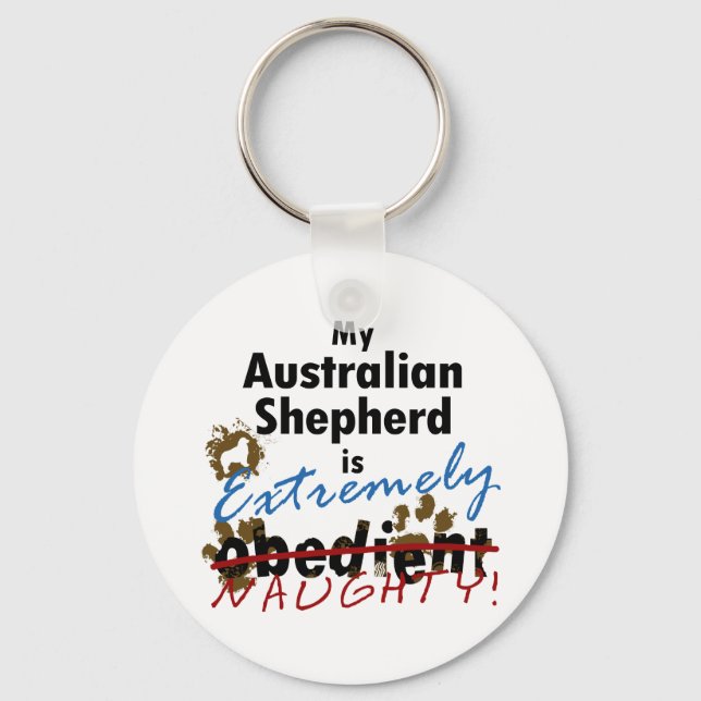 Äußerst unanständig australischer Schäferhund Schlüsselanhänger (Vorderseite)