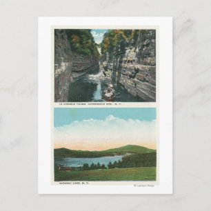 Aussicht auf Ausable Chasm und Saranac See Postkarte