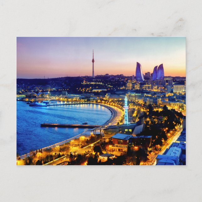 Aussicht auf Baku Postkarte (Vorderseite)