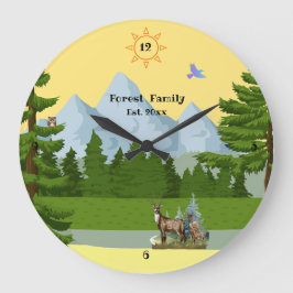 Aussicht auf Berge Große Wanduhr