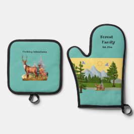 Aussicht auf Berge Ofenhandschuh & Topflappen-Set