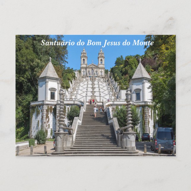 Aussicht auf Bom Jesus do Monte. Postkarte (Vorderseite)