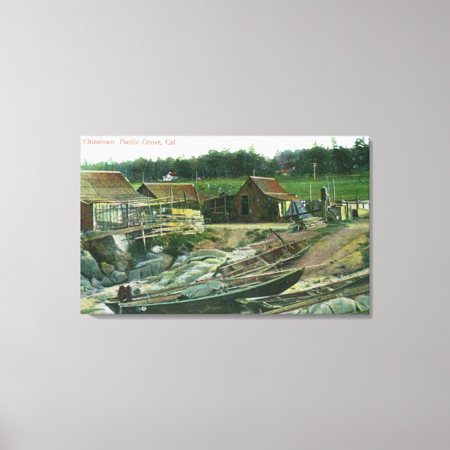 Aussicht auf Boote am Strand in Chinatown Leinwanddruck (Vorderseite)