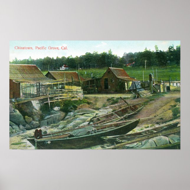 Aussicht auf Boote am Strand in Chinatown Poster (Vorne)