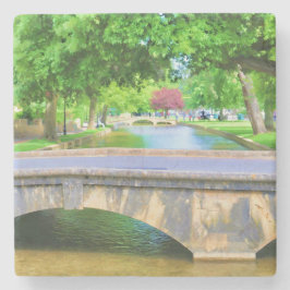 Aussicht auf Bourton im Wasser Steinuntersetzer