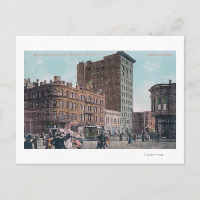 Aussicht auf Broadway, 14. St, San Pablo Ave Junct Postkarte (Vorderseite)
