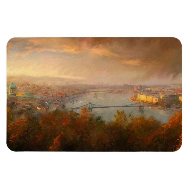 Aussicht auf Budapest Magnet (Horizontal)