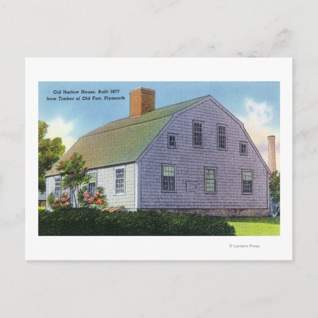 Aussicht auf das alte Harlow House Postkarte (Vorderseite)