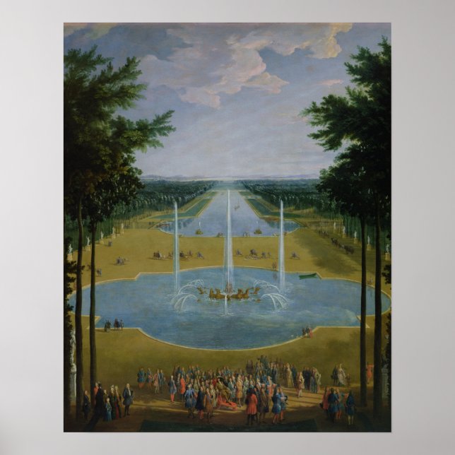 Aussicht auf das Bassin d'Apollon Poster (Vorne)