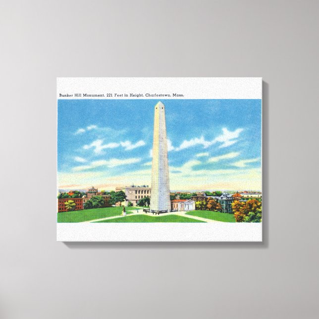 Aussicht auf das Bunker Hill Monument Leinwanddruck (Vorderseite)