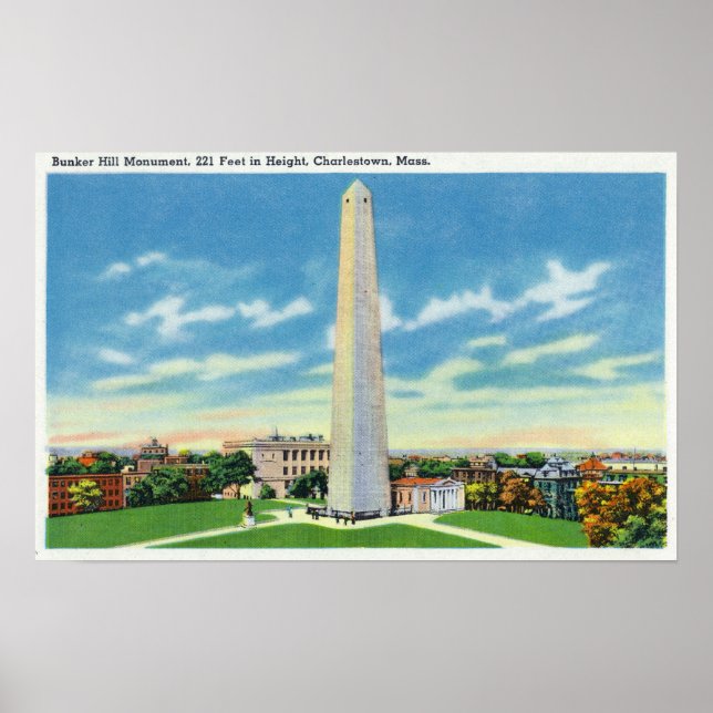 Aussicht auf das Bunker Hill Monument Poster (Vorne)