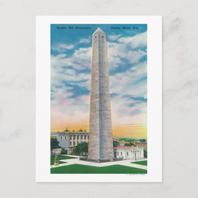 Aussicht auf das Bunker Hill Monument Postkarte (Vorderseite)