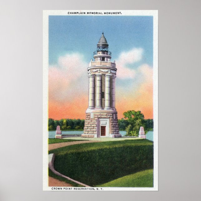 Aussicht auf das Champlain-Denkmal Poster (Vorne)
