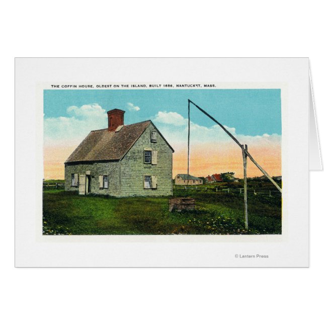 Aussicht auf das Coffin House, das älteste auf der (Vorderseite (Horizontal))