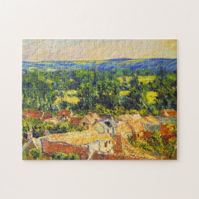 Aussicht auf das Dorf Giverny Monet Puzzle (Horizontal)