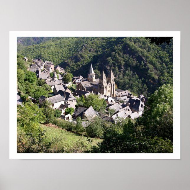 Aussicht auf das Dorf und die Kirche von St. Foy ( Poster (Vorne)