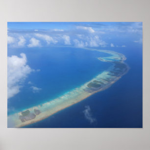 Aussicht auf das Flugzeug von Rangiroa Poster