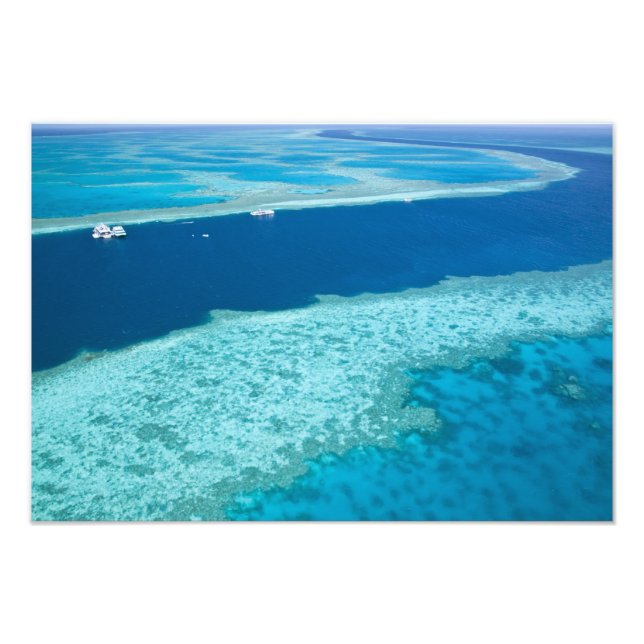 Aussicht auf das Great Barrier Reef durch die Luft Fotodruck (Vorne)