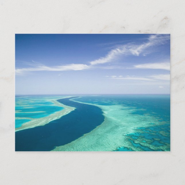 Aussicht auf das Great Barrier Reef durch die Luft Postkarte (Vorderseite)