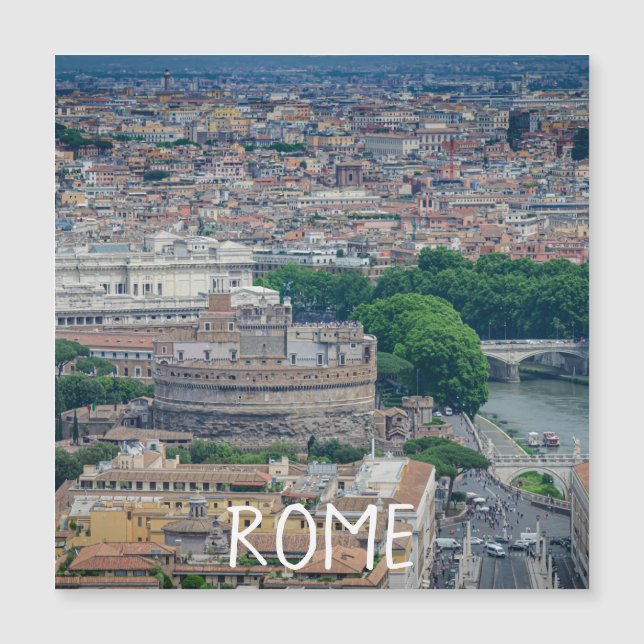 Aussicht auf das historische Stadtzentrum von Rom  Magnetkarte (Vorderseite)