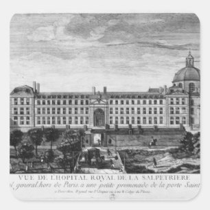 Aussicht auf das Hopital Royal de La Salpetriere Quadratischer Aufkleber