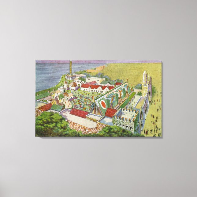 Aussicht auf das irische Dorf aus der Luft Leinwanddruck (Vorderseite)