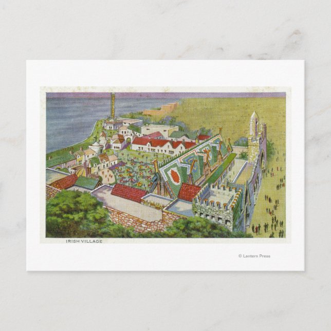 Aussicht auf das irische Dorf aus der Luft Postkarte (Vorderseite)