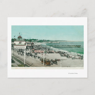 Aussicht auf das Kasino, den Strand und den Pier Postkarte