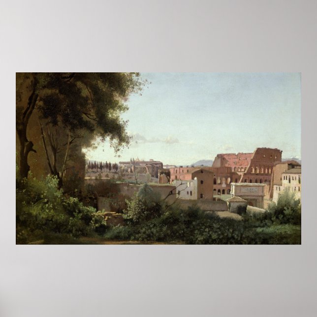 Aussicht auf das Kolosseum von den Farnesen Poster (Vorne)