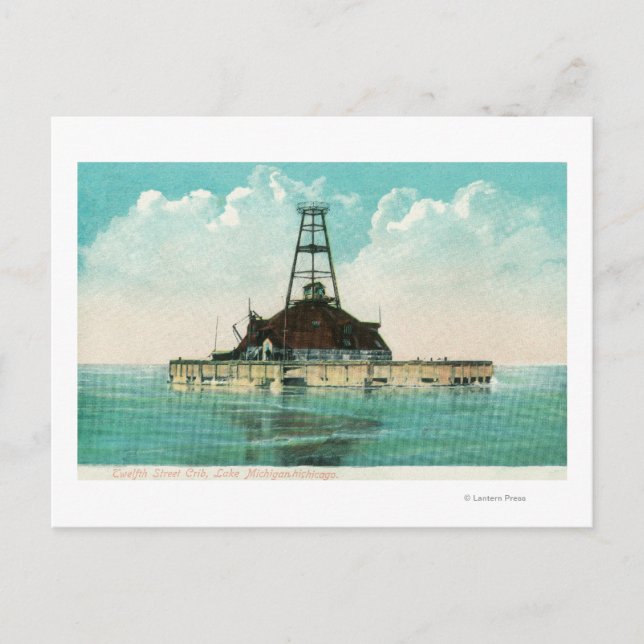 Aussicht auf das Leuchtturm der zwölften Straße Postkarte (Vorderseite)