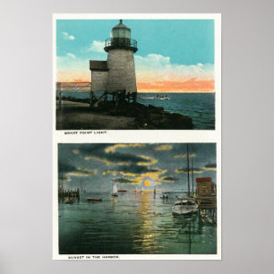 Aussicht auf das Leuchtturm von Brant Point Poster