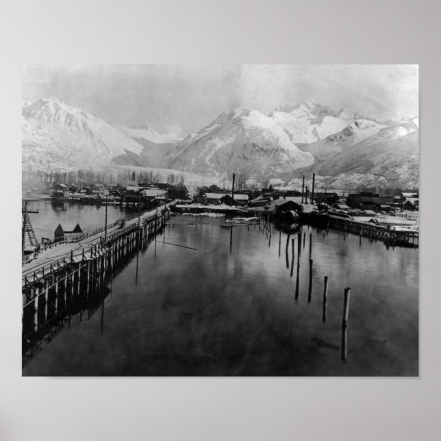 Aussicht auf das Meer in Valdez, Alaska-Foto Poster (Vorne)