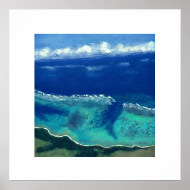 Aussicht auf das Meer von Okinawa (Zen-Platz) Poster (Vorne)