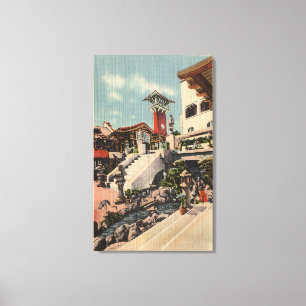 Aussicht auf das Mission Inn & Oriental Court Leinwanddruck