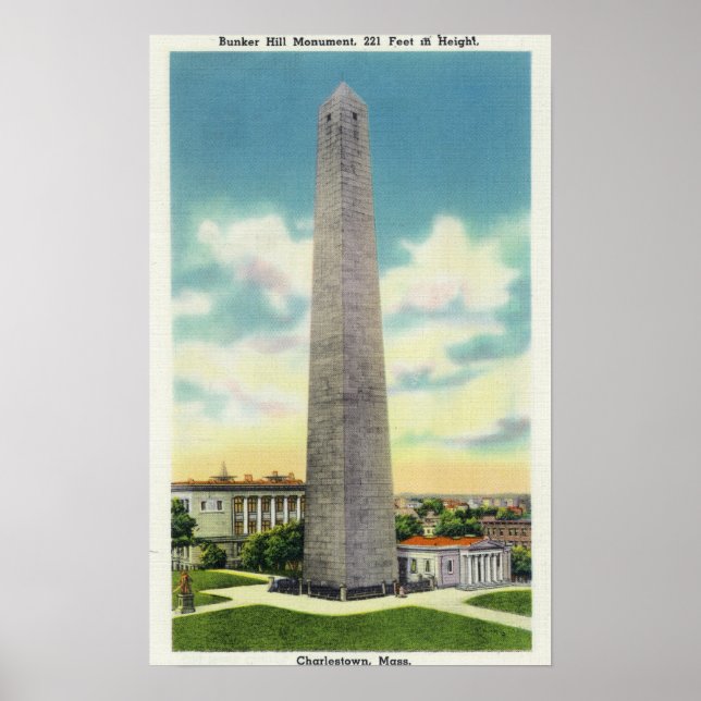 Aussicht auf das Monument Nr. 2 des Bunker Hill Poster (Vorne)