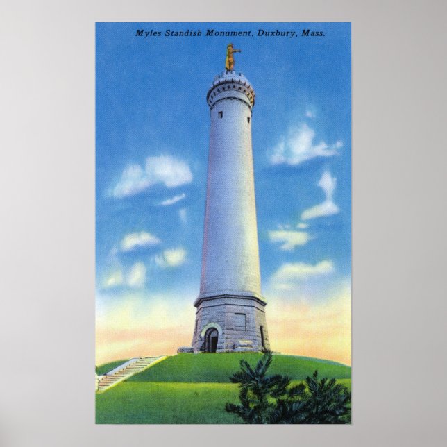 Aussicht auf das Myles Standish Monument Poster (Vorne)