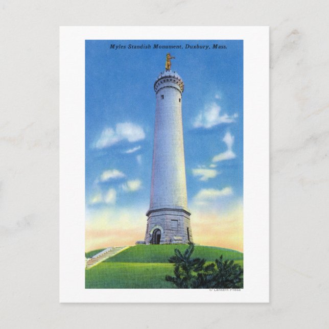 Aussicht auf das Myles Standish Monument Postkarte (Vorderseite)