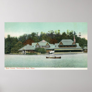 Aussicht auf das Norumbega Park Boat House Poster