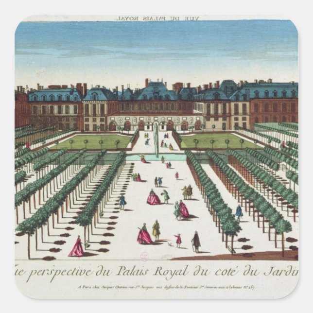 Aussicht auf das Palais Royal Quadratischer Aufkleber (Vorderseite)