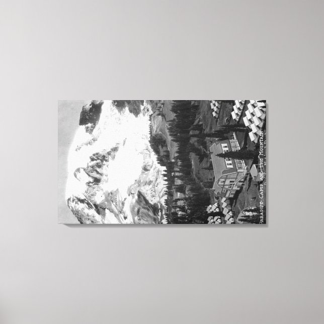 Aussicht auf das Paradies Camp und den Berg Rainie Leinwanddruck (Vorderseite)