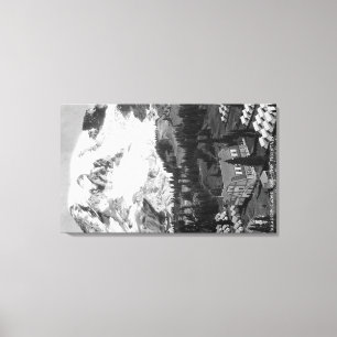 Aussicht auf das Paradies Camp und den Berg Rainie Leinwanddruck