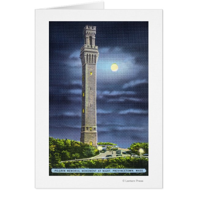 Aussicht auf das Pilgerdenkmal in der Nacht (Vorne)