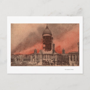 Aussicht auf das Rathaus nach dem Erdbeben Postkarte