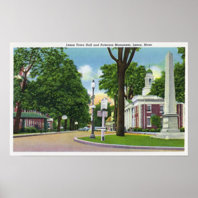 Aussicht auf das Rathaus und das Paterson Monument Poster (Vorne)