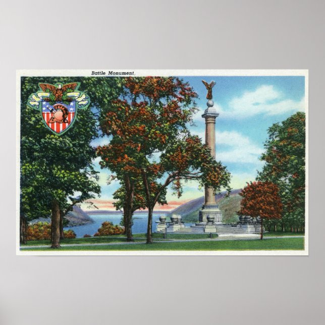 Aussicht auf das Schlachtdenkmal Poster (Vorne)