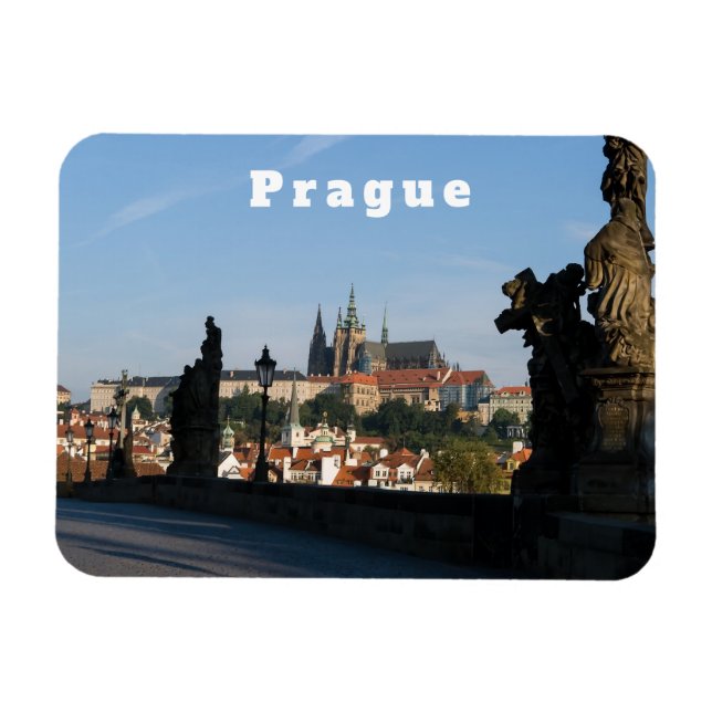 Aussicht auf das Schloss von der Karlsbrücke in Pr Magnet (Horizontal)