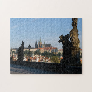 Aussicht auf das Schloss von der Karlsbrücke in Pr Puzzle