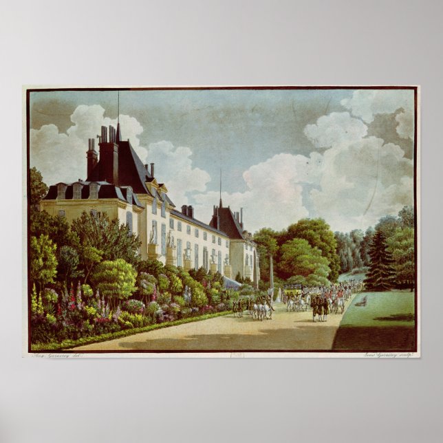 Aussicht auf das Schloss von Malmaison Poster (Vorne)