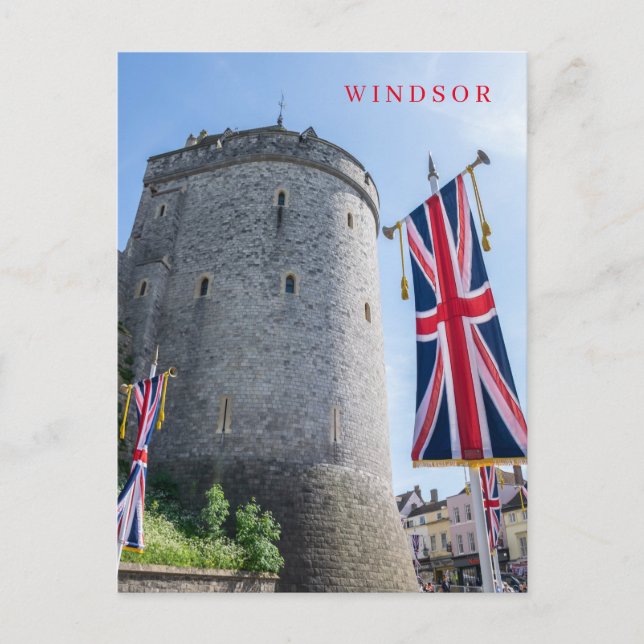 Aussicht auf das Schloss Windsor Postkarte (Vorderseite)