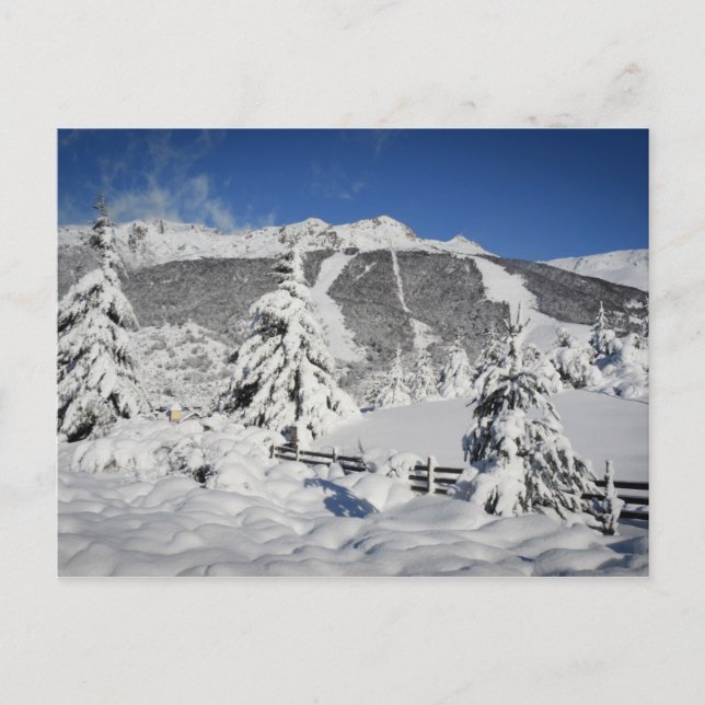 Aussicht auf das Skigebiet Catedral in Bariloche Postkarte (Vorderseite)